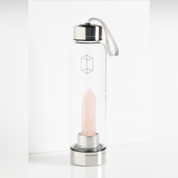 Free People Rose Quartz Glass Water Bottle
